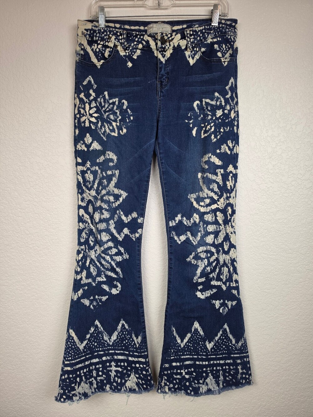Free People Size 29 Printed Flared Denim Jeans